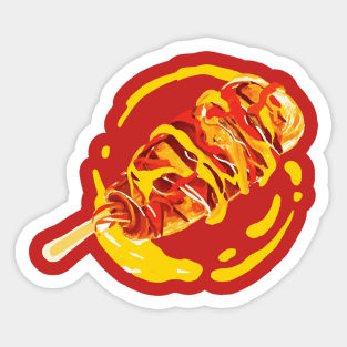 Korean Corn Dog Snack of South Korea Fun Foodie Street Food Sticker